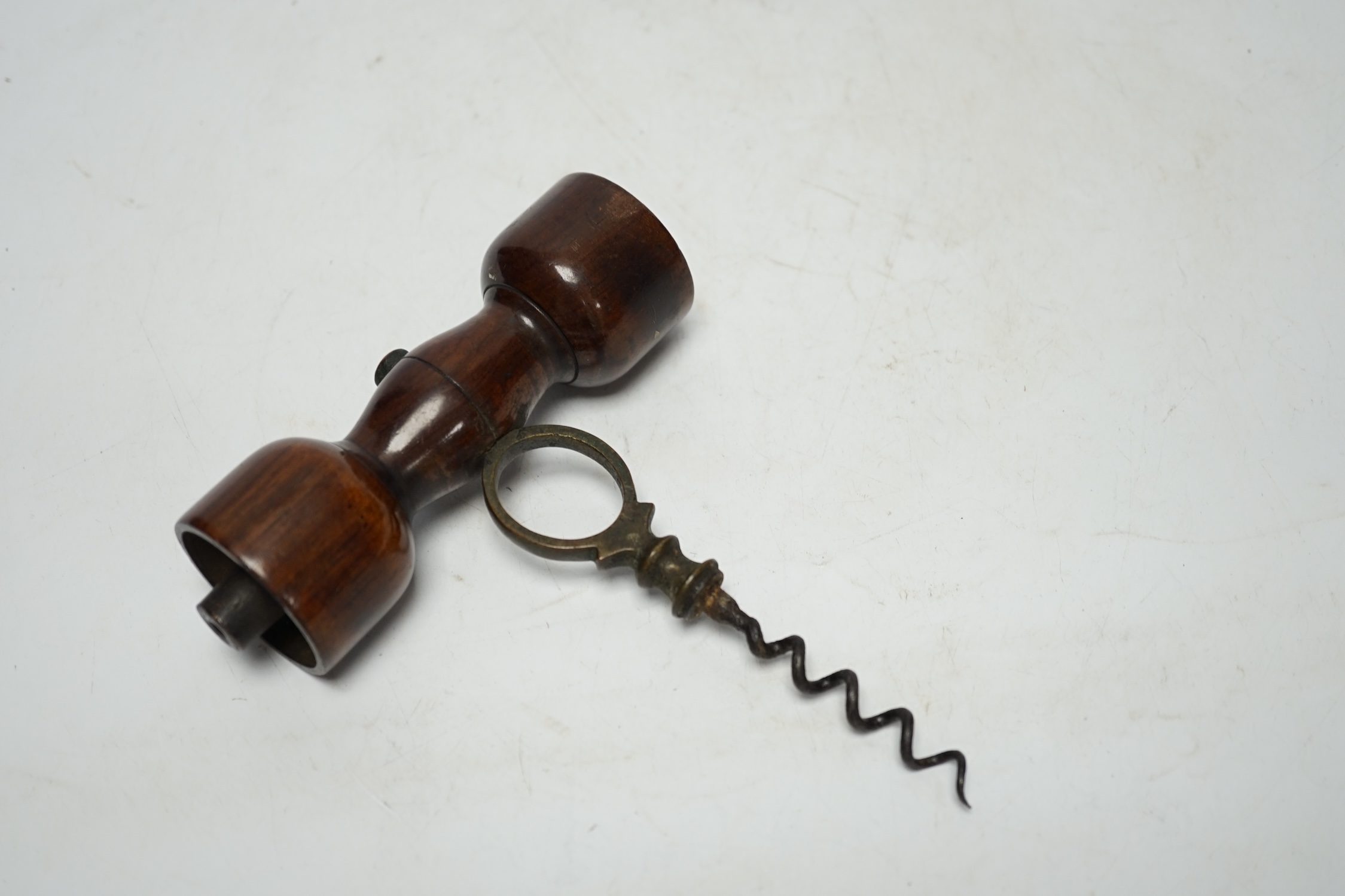 A Victorian rosewood-handled corkscrew, 15cm high